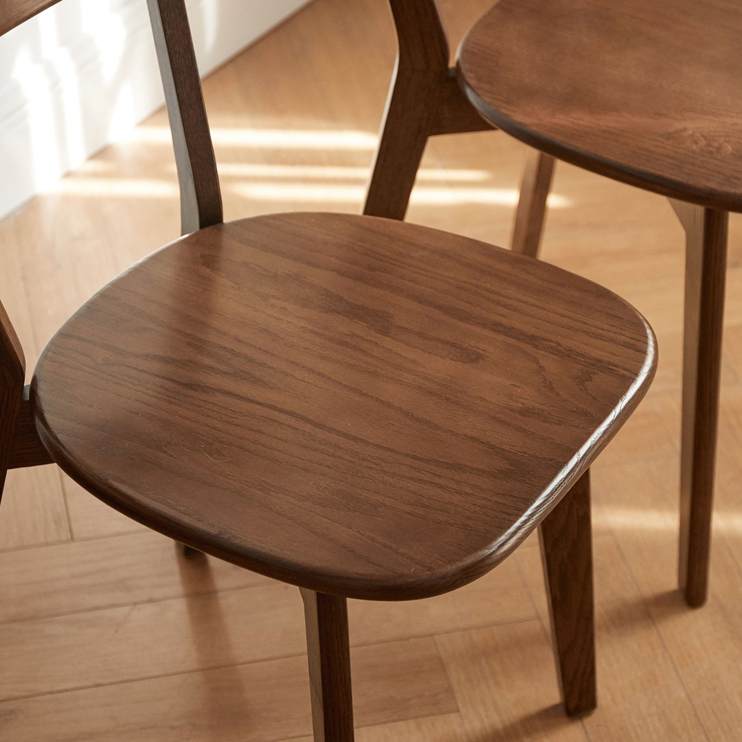 Simple Dining Chair, Solid Chair Table For Living Room Chair - Dark Natural