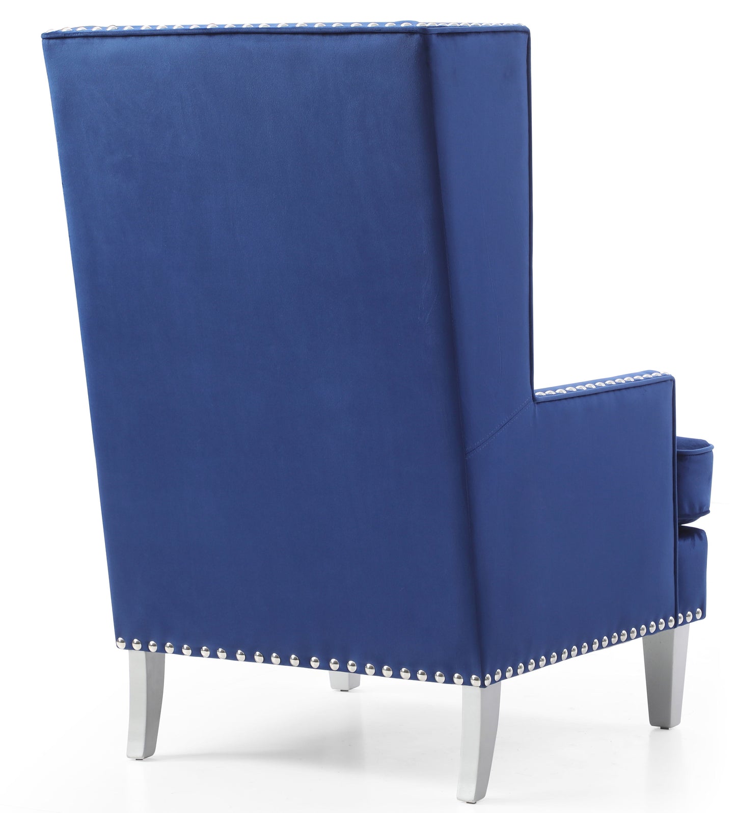 Elegant Lounge Chair With Square Arms - Blue