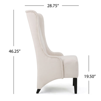 Alight - Upholstered Dining Chair With High Back And Birch Wood Legs - Beige