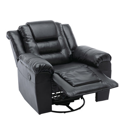 360ÔøΩÔøΩ swivel And Rocking Home Theater Recliner Manual Recliner Chair With Wide Armrest For Living Room - Black