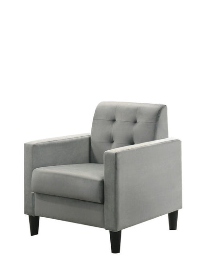 Hale - Velvet Armchairs And End Table Living Room (Set of 3) - Light Gray