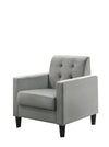 Hale - Velvet Accent Armchair With Tufting - Light Gray