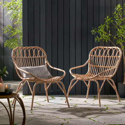 Monsoon Outdoor Accent Chair With Open Weave Design - Light Brown