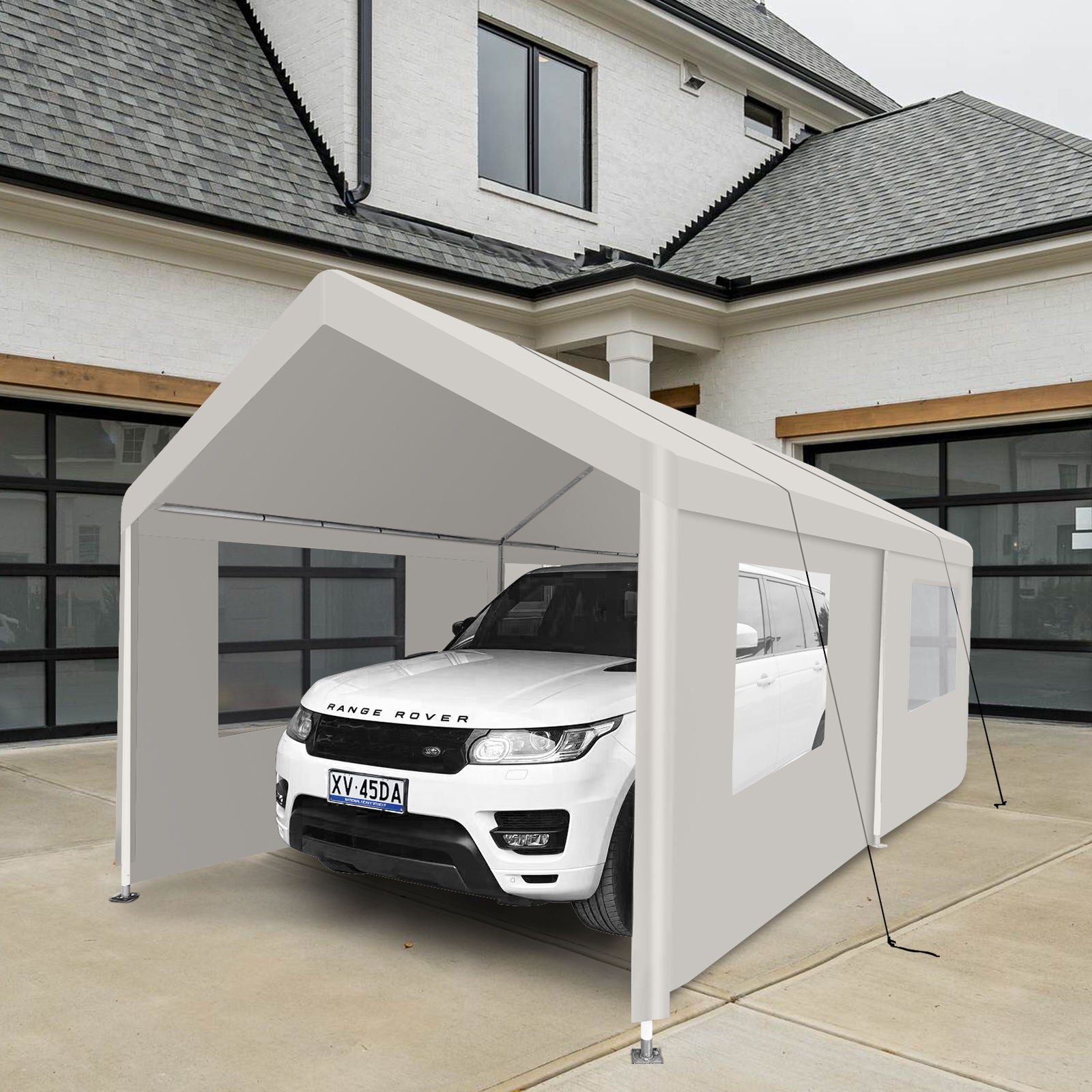 Carport, 10x20 Heavy Duty Portable Carport Garage Tent For Outdoor Storage Shelter - White