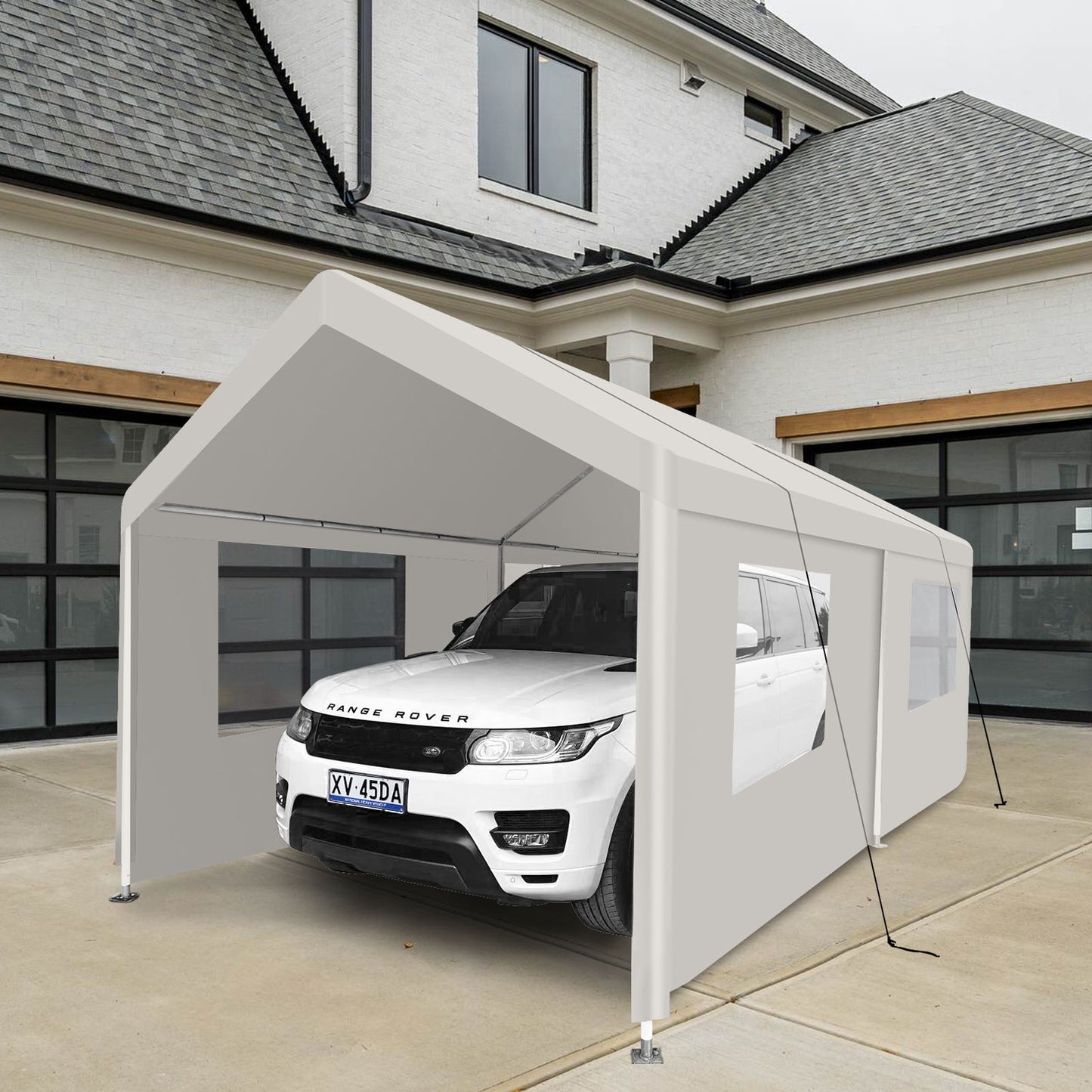 Carport, 10x20 Heavy Duty Portable Carport Garage Tent For Outdoor Storage Shelter - White