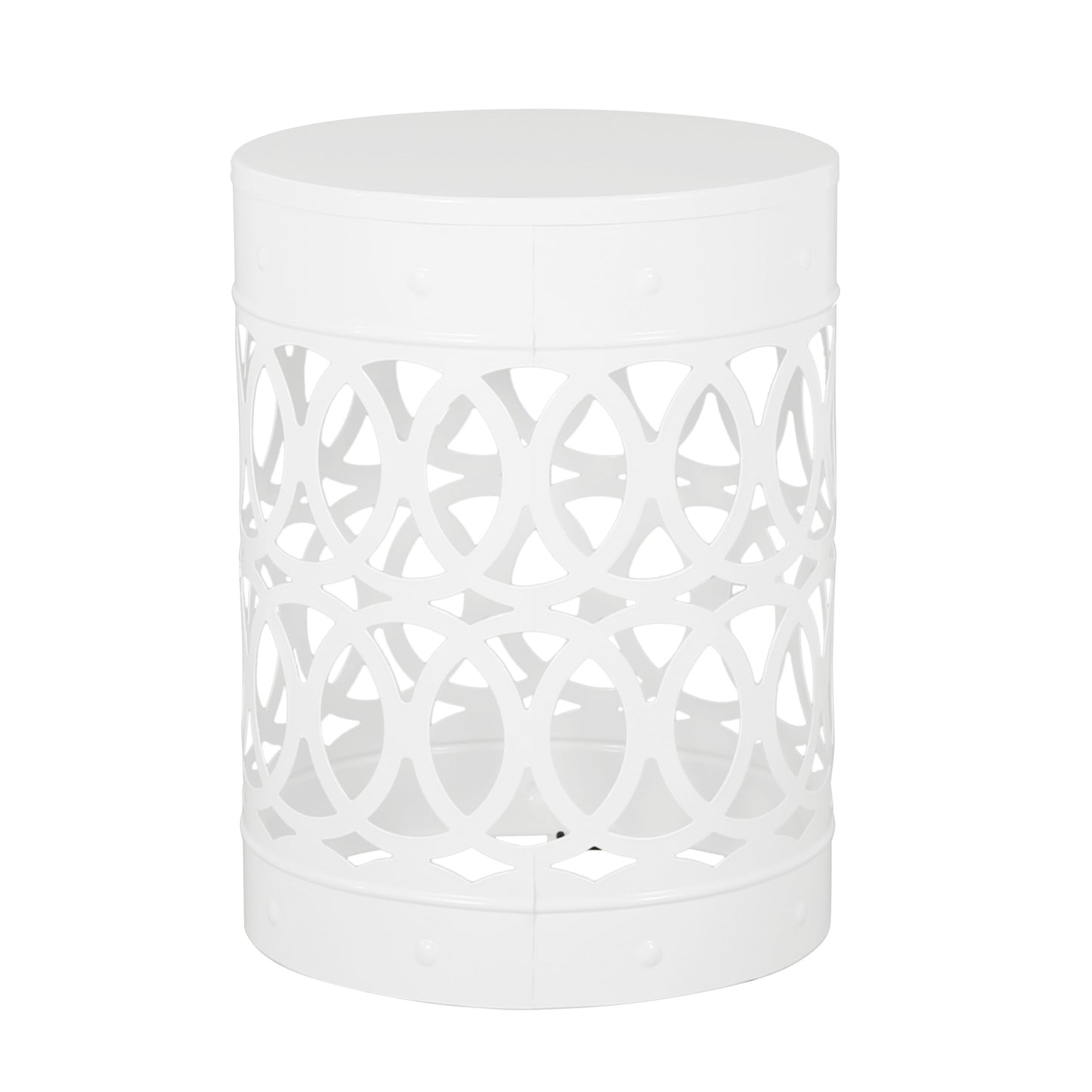 Outdoor Metal End Table Large - White