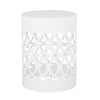 Outdoor Metal End Table Large - White