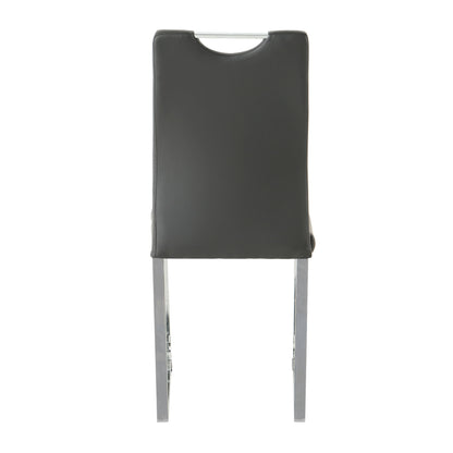 Modern Dining Chair (Set of 2), Upholstered With Cloth And Electroplated Metal Legs For Home Furniture - Charcoal Gray
