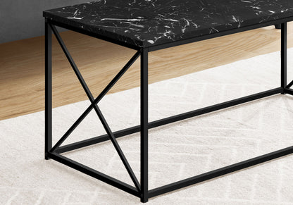Table, Rectangular, Marble Look Contemporary & Modern - Black