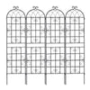 4 Pack Metal Garden Rustproof Trellis For Climbing Plants Outdoor Flower Support - Black
