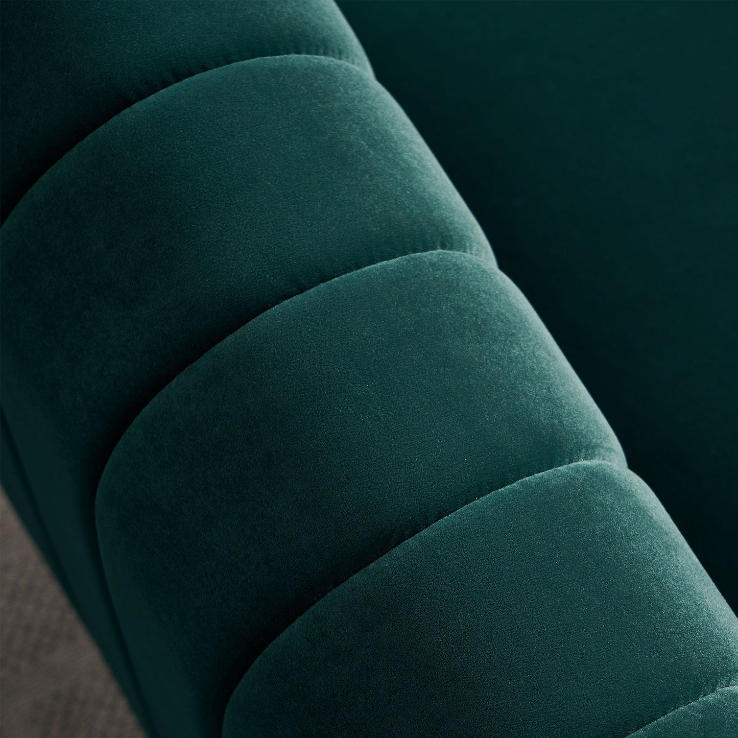 Contemporary Velvet Sofa Couch For Living Room - Green
