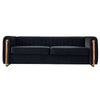 Contemporary Velvet Sofa Couch For Living Room - Black