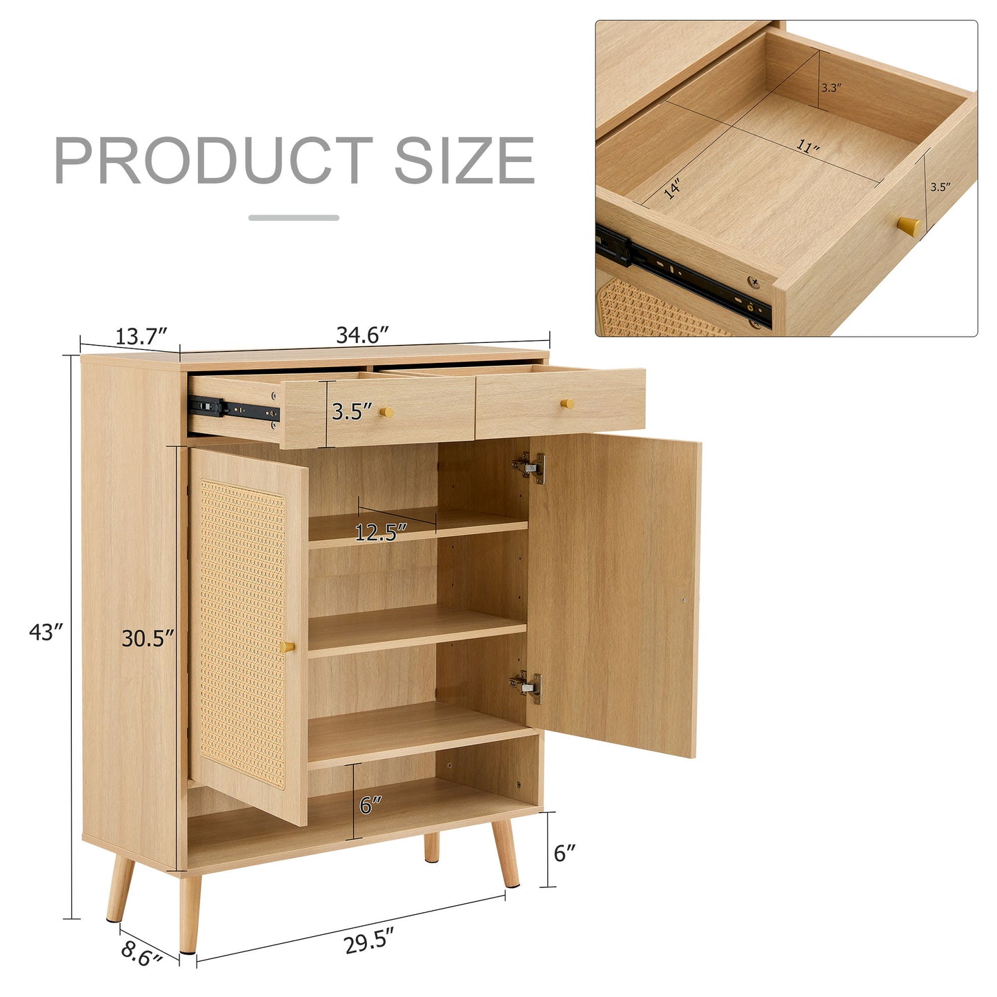 Multi Functional Modern Minimalist Shoe Cabinet Seamlessly Fits Into Nordic, Japanese, And Industrial Style Interiors - Natural Wood