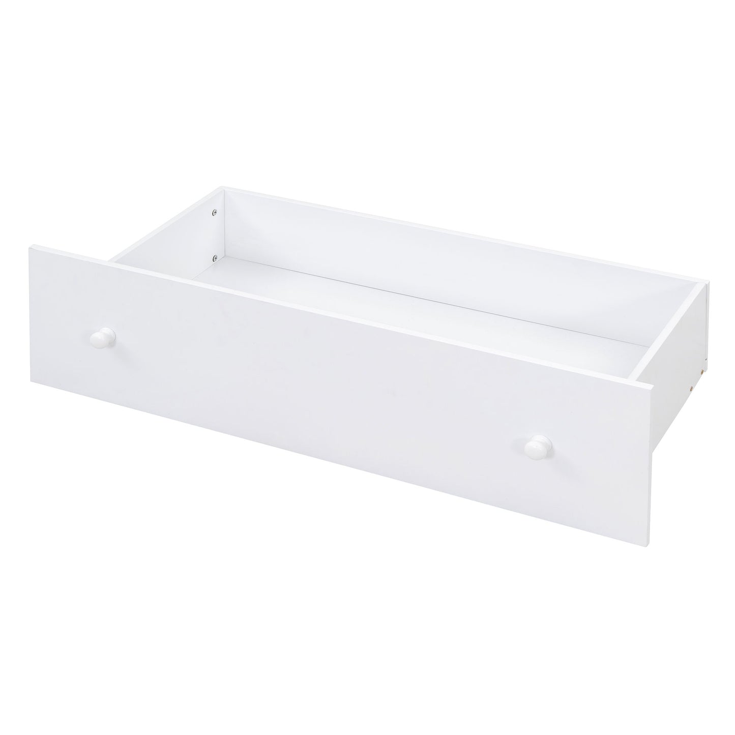Twin Loft And Platform Bed With 7 Drawers And Full Guardrails, Modern L Shaped Space Savin - White