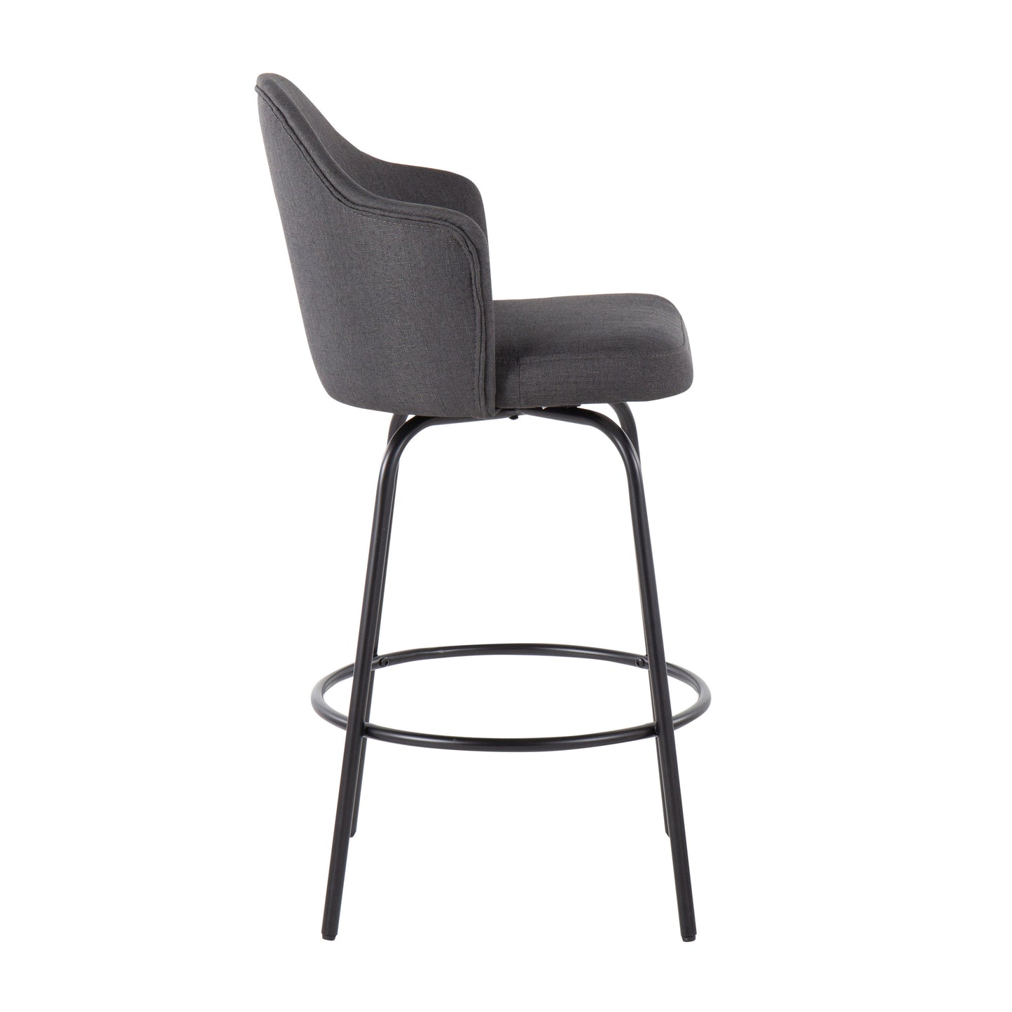 Ahoy - Contemporary Fixed Height Counter Stool (Set of 2) - Black / Charcoal