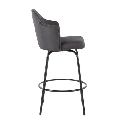 Ahoy - Contemporary Fixed Height Counter Stool (Set of 2) - Black / Charcoal