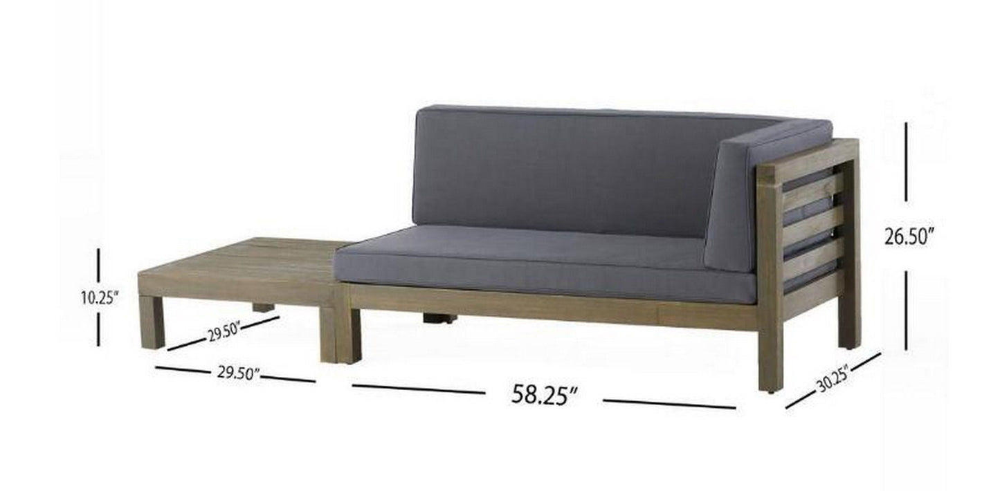 Oana - Right Corner Bench And Coffee Table - Dark Gray