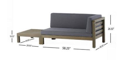 Oana - Right Corner Bench And Coffee Table - Dark Gray