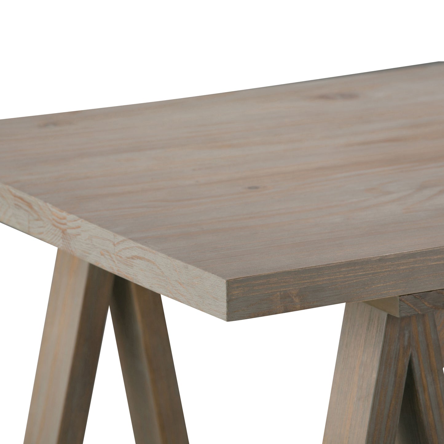 Sawhorse - Writing Desk - Distressed Gray