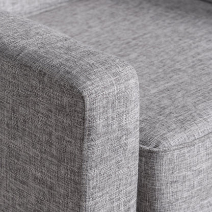 Nebulize - Upholstered Fabric Club Chair With Button Tufted And Square-Off Arm And Back - Light Gray
