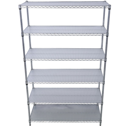 6 Tier 6000Lbs Capacity Nsf Metal Shelf Wire Shelving Unit, Heavy Duty Adjustable Storage Rack With Wheels & Shelf Liners For Commercial Grade Utility Steel Storage Rack - Chrome