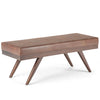 Chanelle - Mid Century Ottoman Bench - Distressed Umber Brown