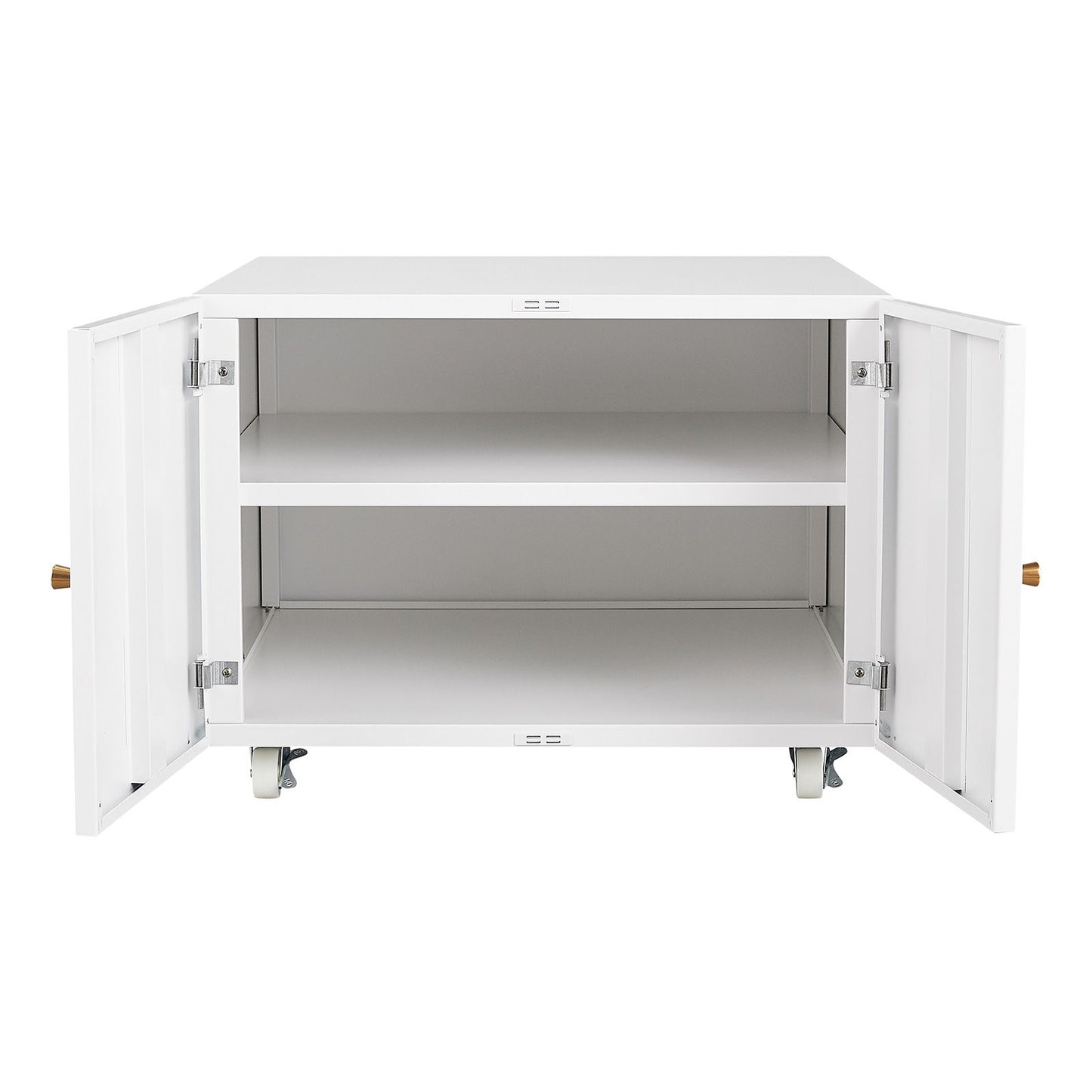Office Furniture Copier Cabinet 2 Door Steel Copier Stand Mobile Pedestal File Printer Stand - White