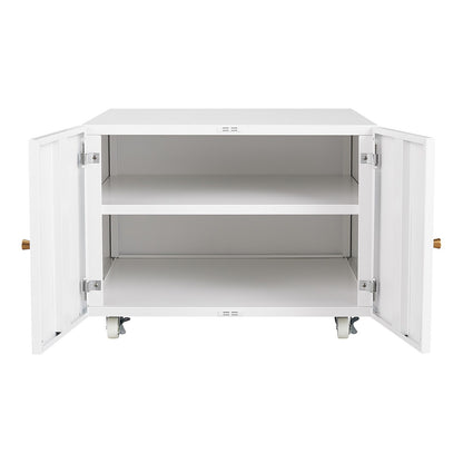 Office Furniture Copier Cabinet 2 Door Steel Copier Stand Mobile Pedestal File Printer Stand - White