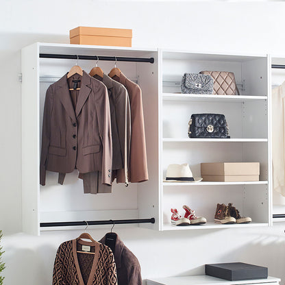 Devi - Wall Mounted Wood Closet System Modular Versatility And Warm - White