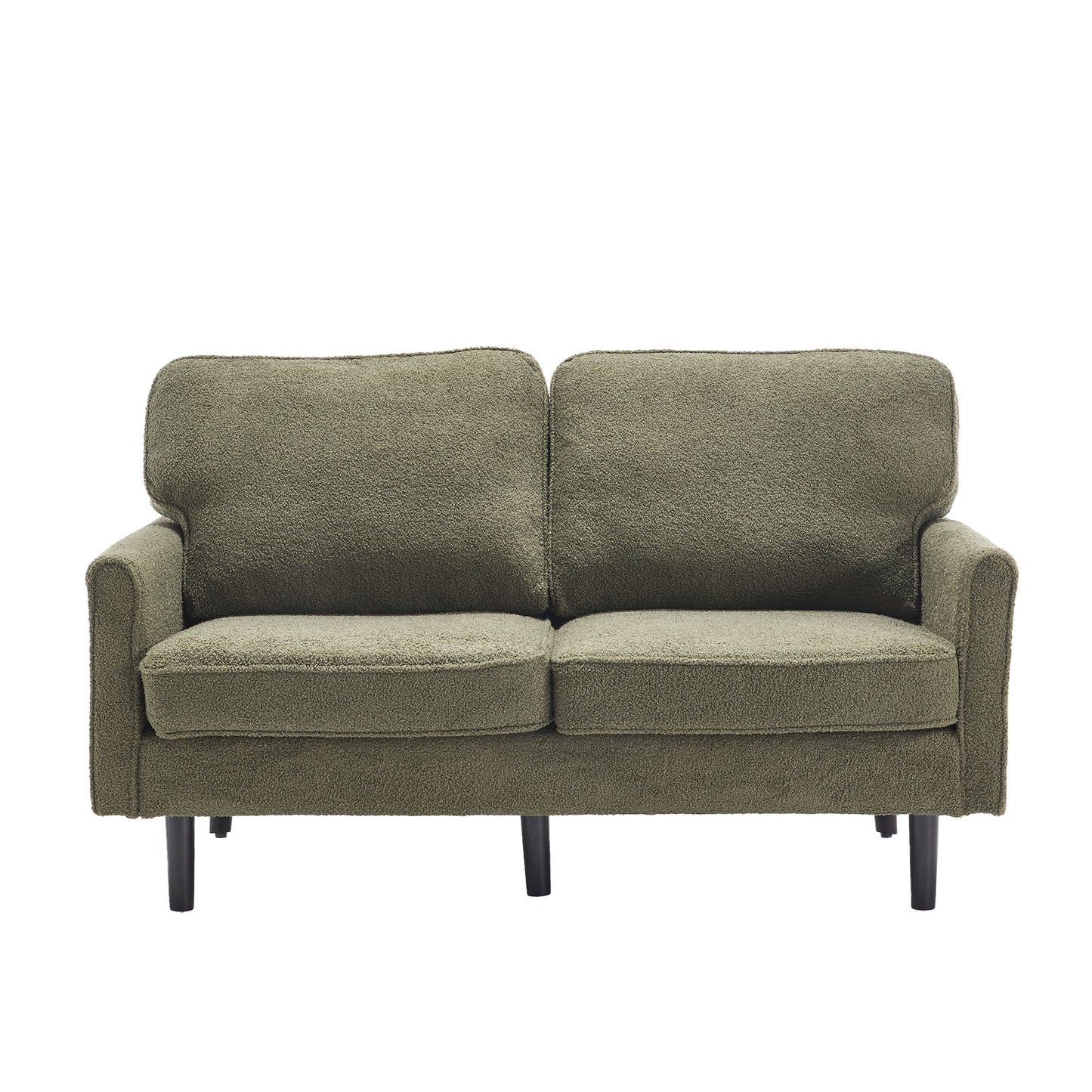 Mid Century Modern Loveseat Sofa With USB Ports, Removable Pillow Cover - Green