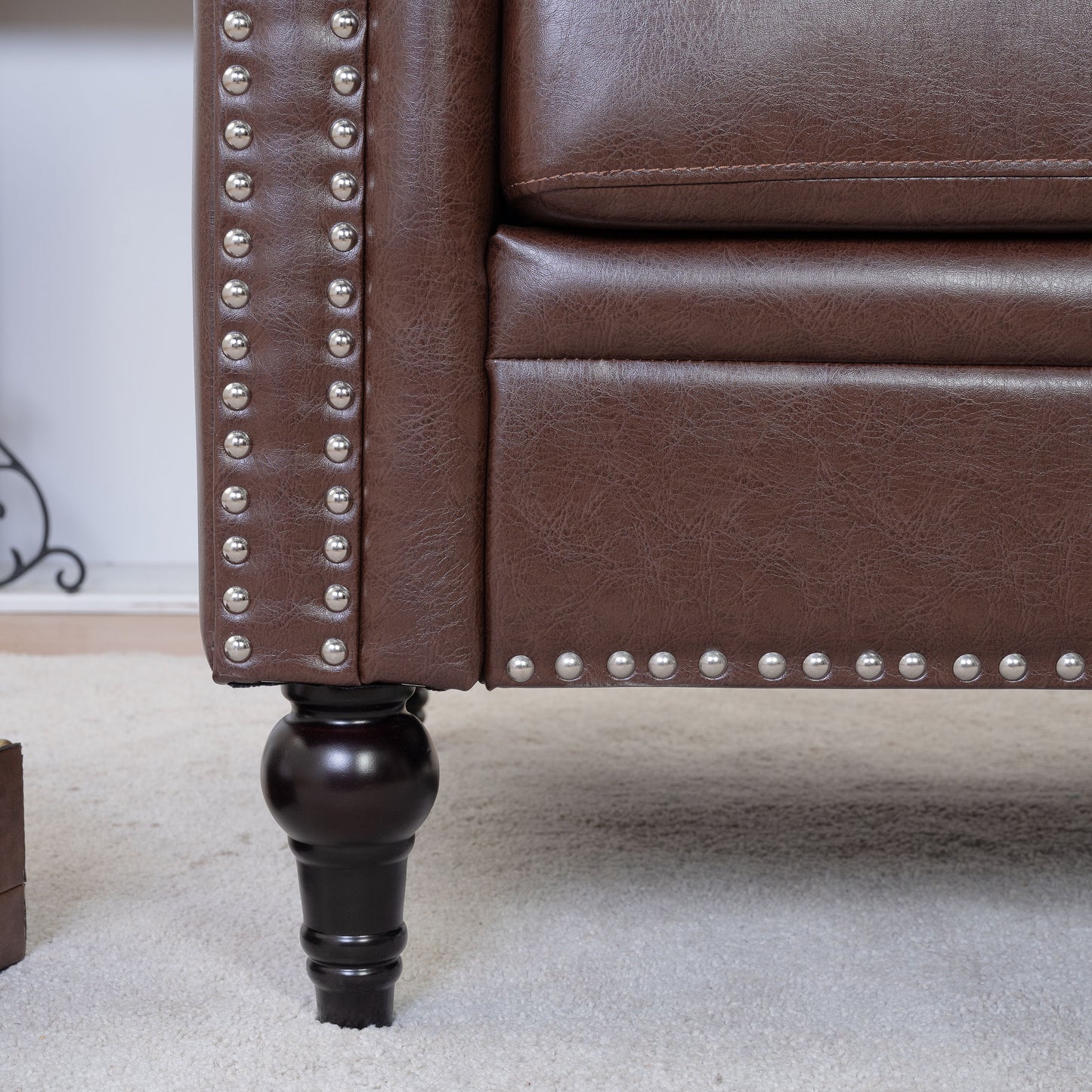 1 Seater Aesthetic Sofa For Living Room - Brown