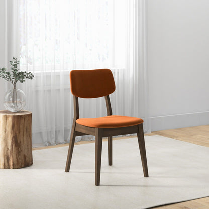 Carlos - Solid Back Side Chair (Set of 2) - Brown / Burnt Orange