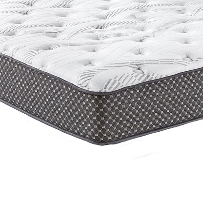 10" Twin Quilted Hybrid Mattress, Medium Firm - Black / White