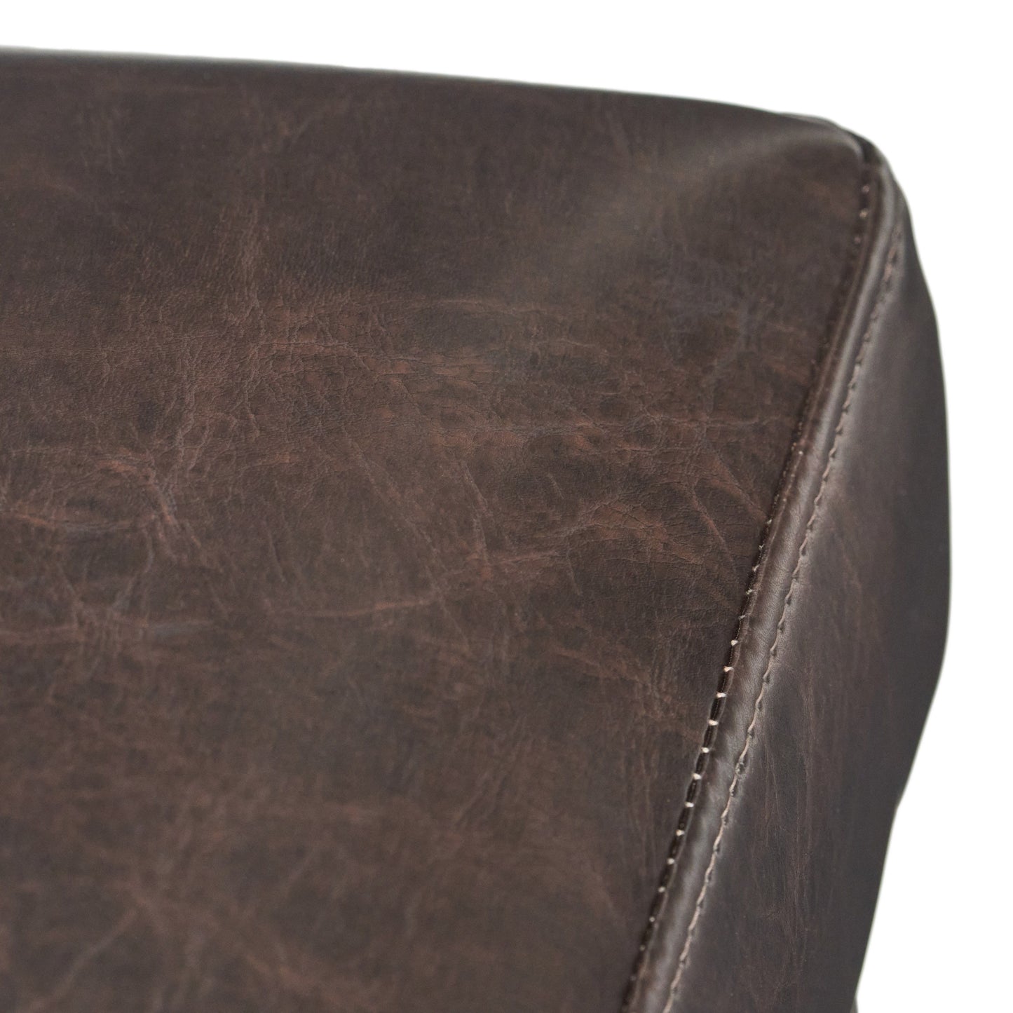 Bar Stools (Set of 2), Upholstered Barstools Armless, Rubber Wood Leg - Brown