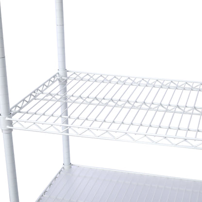 6 Tier 6000Lbs Capacity Nsf Metal Shelf Wire Shelving Unit, Heavy Duty Adjustable Storage Rack With Wheels & Shelf Liners For Commercial Grade Utility Steel Storage Rack - White
