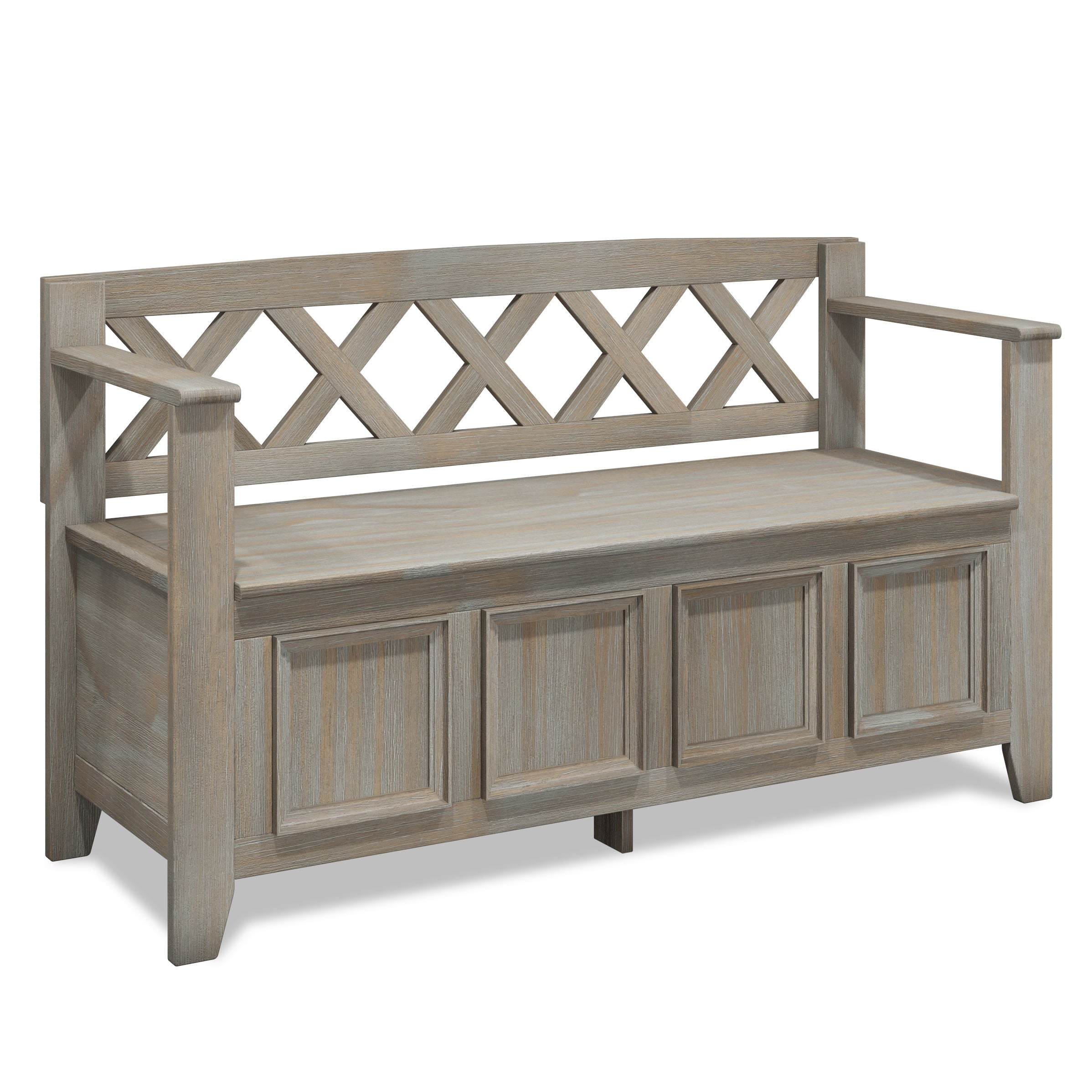Amherst - Entryway Storage Bench - Distressed Gray