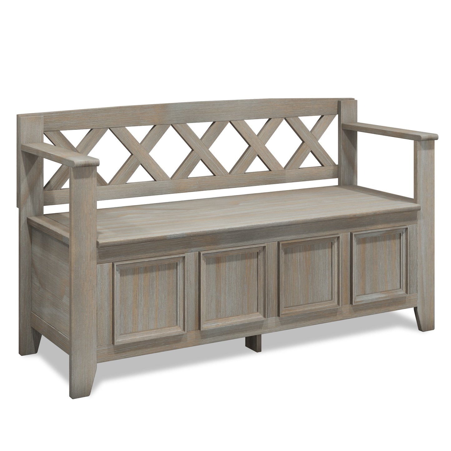 Amherst - Entryway Storage Bench - Distressed Gray
