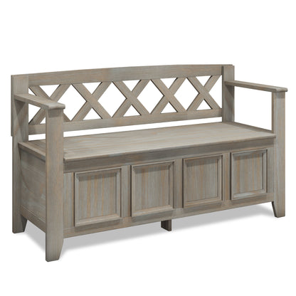 Amherst - Entryway Storage Bench - Distressed Gray