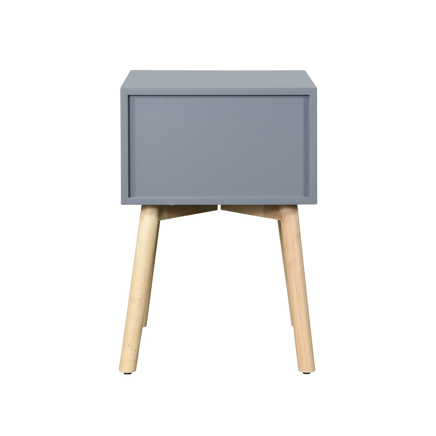 Side Table With 2 Drawer, Mid-Century Modern Storage Cabinet For Bedroom - Gray