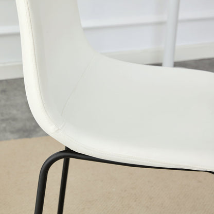 (Set of 2) Modern Minimalist Style Material Bar Stools, Suitable For Kitchen, Bar And Modern Home Design - White