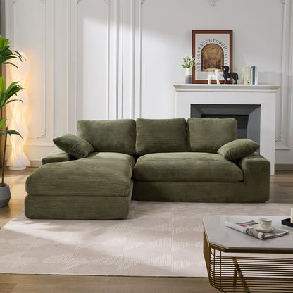 Modern Minimalist Modular Sectional Sofa Set, Upholstered Sleeper Sofa - Army Green