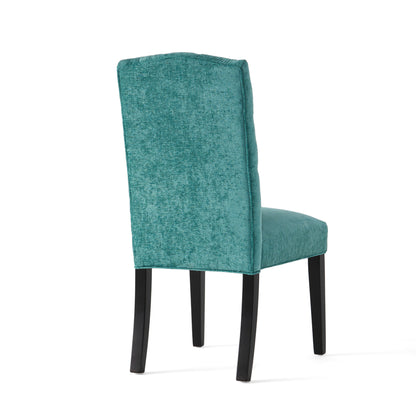 Harriet - Tufted Dining Chairs With Solid Wood Frame And Soft (Set of 2) - Teal Green