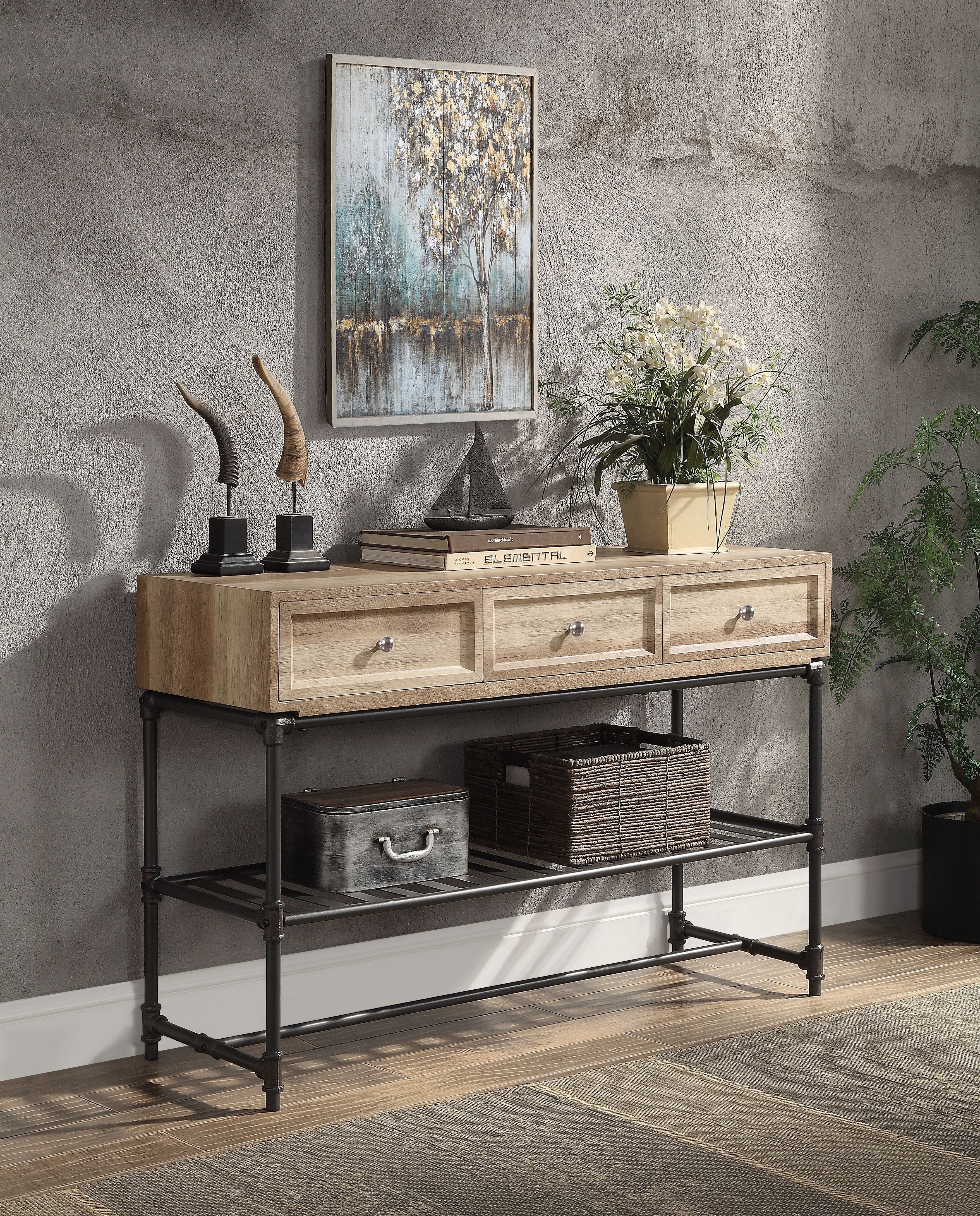 Brantley - Sofa Table - Oak / Sandy Gray