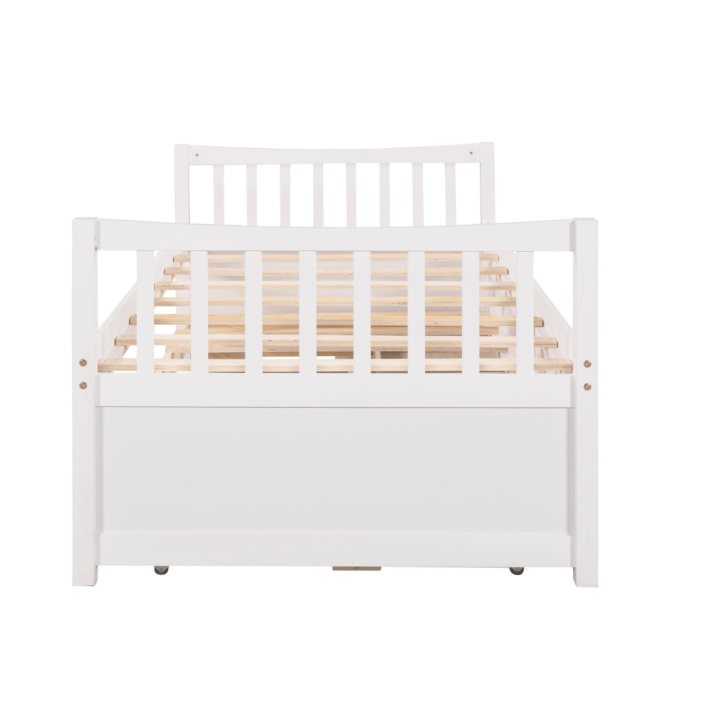 Twin Size Daybed With Trundle And Drawers - White