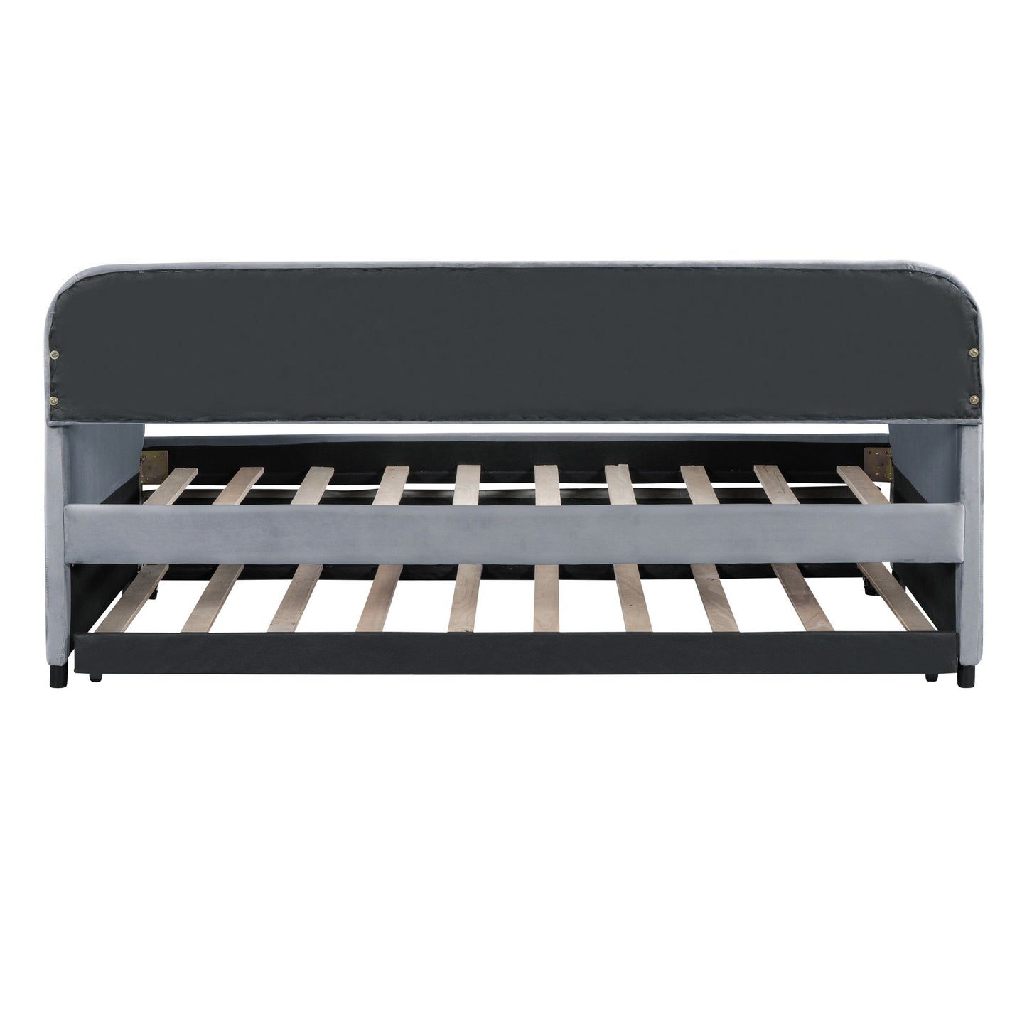 Upholstered Daybed Sofa Bed Twin Size With Trundle Bed And Slat - Gray