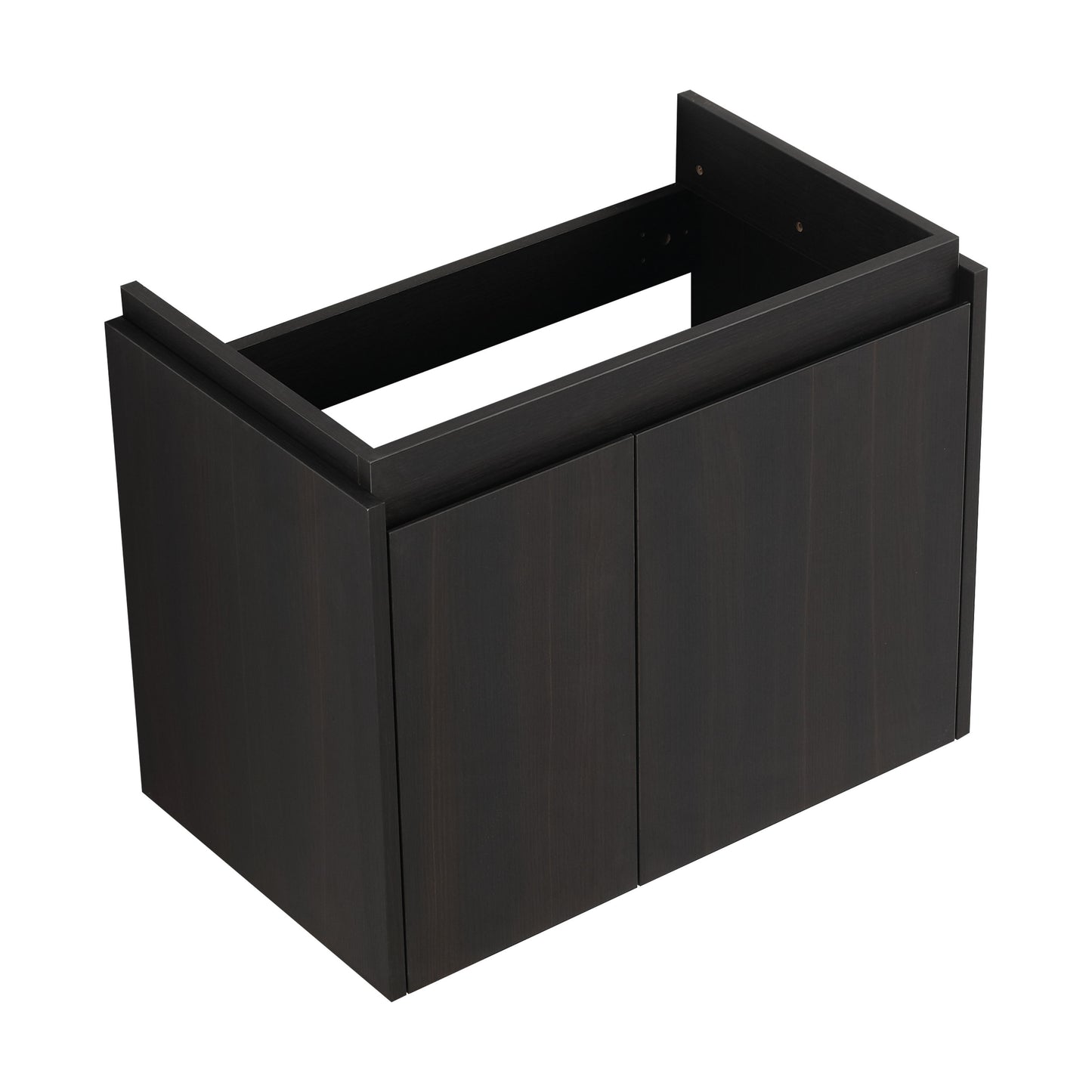 Modern 24" Bathroom Vanity With Ceramic Basin, Wall Mounted Sink Combo Cabinet - Black