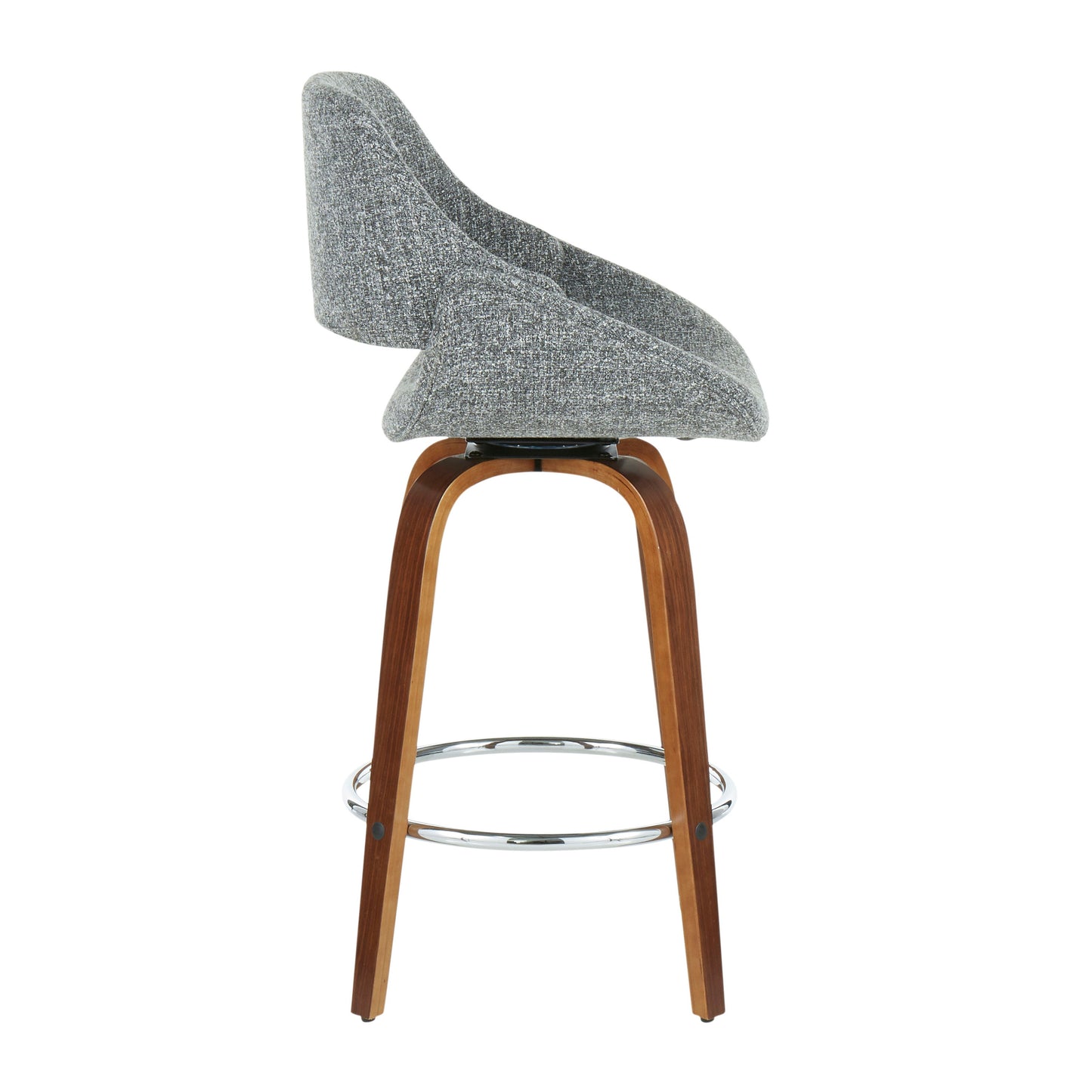 Fabrico - Mid-Century Modern Counter Stool (Set of 2) - Walnut / Gray