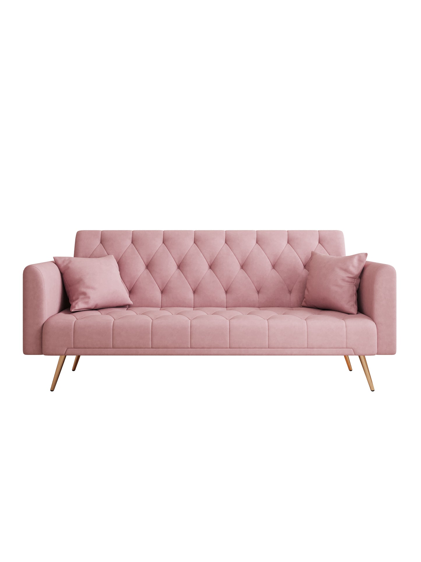 Convertible Double Folding Living Room Sofa Bed - Pink