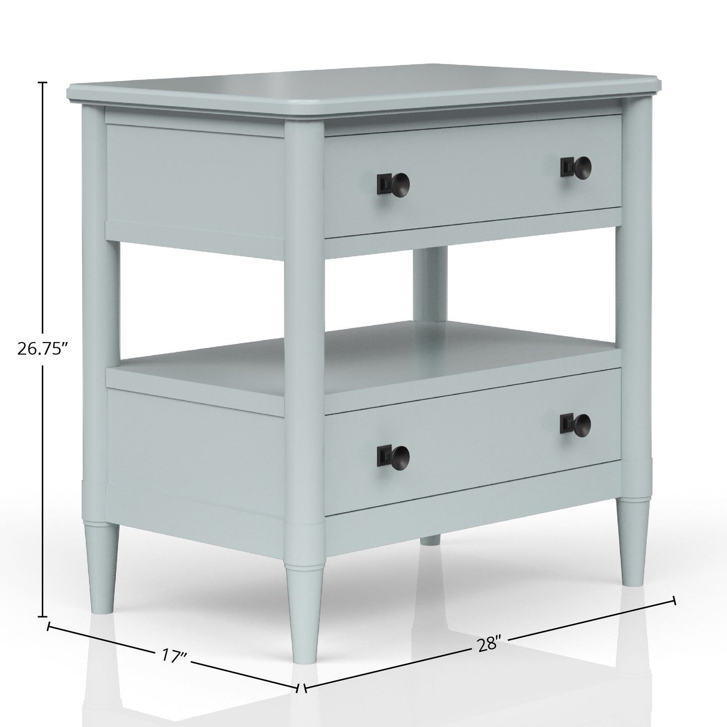 Open Nightstand With 2 Drawers - Light Blue