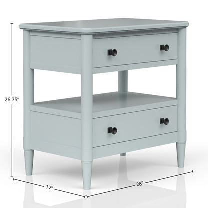 Open Nightstand With 2 Drawers - Light Blue